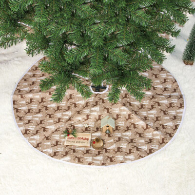 

Tailored Christmas Fabric Elk Print Christmas Tree Skirt Christmas Tree Decoration