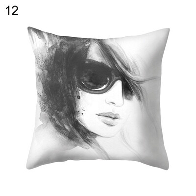 

Women Portrait Pillow Case Cushion Cover Sofa Bed Car Cafe Office Decoration