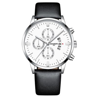 

Gobestart Luxury Quartz Sport Military Stainless Steel Dial Leather Band Wrist Watch