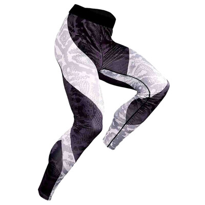 

Gobestart Men Sports Fitness Print Bodybuilding Flexible Tight-drying Long Pants Trousers
