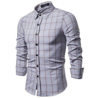 

SUNSIOM Mens Button Up Plaid Casual Shirts Slim Fit Long Sleeve Dress Shirts Tops