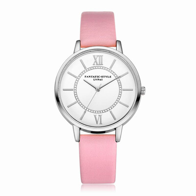 

Lvpai P092- Women Fashion Silver Tone Bezel Leather Band Wrist Watches