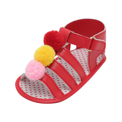 

Infant Baby Girls Ball Strap Crib Shoes Soft Sole Anti-slip Single Shoes Sandals