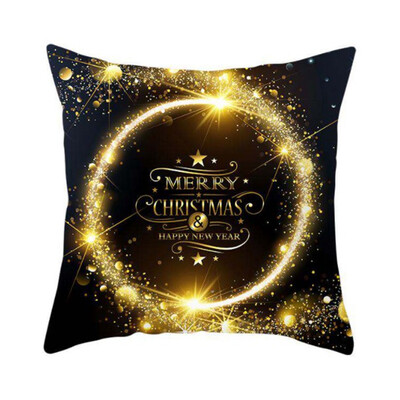 

2020 Xmas Pillow Case Christmas Snowflake Elk Printed Sofa Cushion Cover 18X18&quot