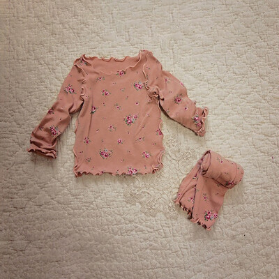 

Baby Kids Girls Casual Flower Print Pajamas Set Long Sleeve Blouse TopsPants Sleepwear