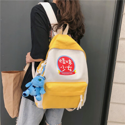 

Schoolbag female Korean version of the original ulzzang high school students ins wind backpack junior high school students simple