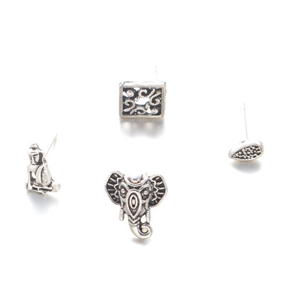 

4 PCS SET Europe&The United States New Sakyamuni Elephant Drops 4 Sets of Earrings
