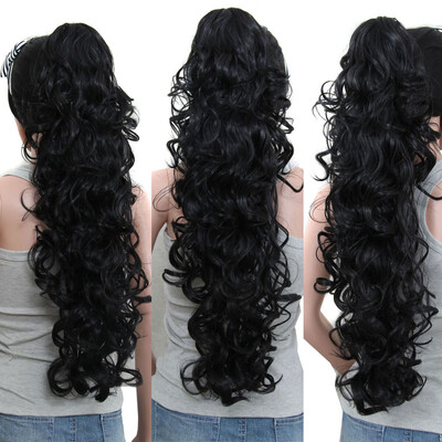 

〖Follure〗Long Clip-in Curly Claw Jaw Ponytail Clip In Hair Extensions Wavy Hairpiece