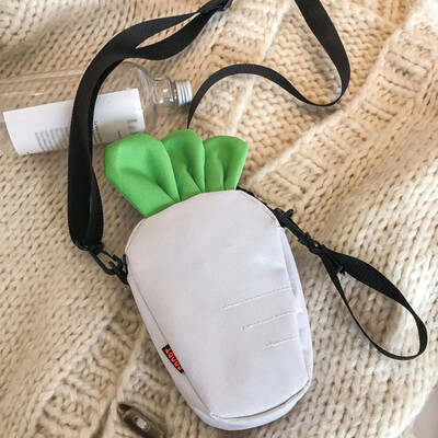 

Tailored Female Bag Creative Mobile Phone Bag Female Canvas Shoulder Bag Cute Carrot Bag