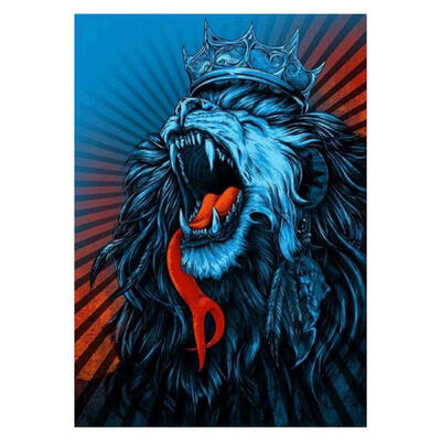 

5D DIY Full Drill Diamond Painting Lion Cross Stitch Embroidery Mosaic Kit
