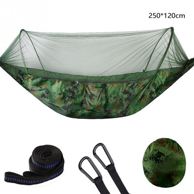 

Automatic unfolding Portable Outdoor Camping Hammock with Mosquito Net Parachute Hammocks Beds Hanging Swing Sleeping Bed Tree Ten