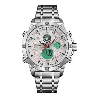 

WEIDE WH6906 Dual Display Two Movement Quartz Digital Men Watch 3ATM Waterproof LCD Backlight Luminous Sport Dual Time Zone Auto D