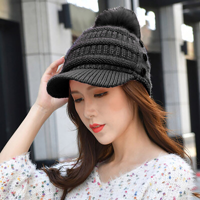 

Tailored Women Solid Color Winter Plus Outdoor Thick Knit Warm Hat Caps