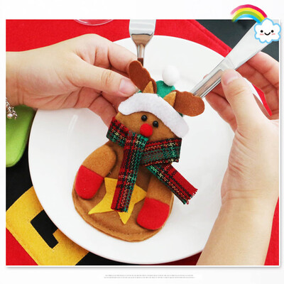 

〖Follure〗Christmas Snowman Santa Claus Dinnerware Cover Xmas Fork Tableware Bag