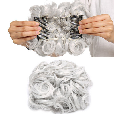 

Scrunchy Updo Combs Clip in Bun Claw Jaw on Donut Hairpiece Drawstring Wrap Around Straight Messy Wavy Chignons