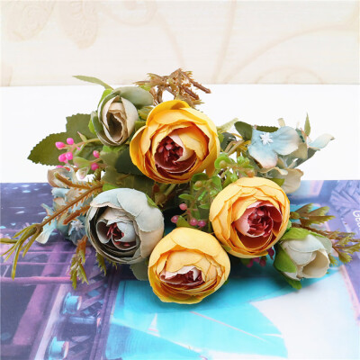 

Toponeto 1 Bouquet Vintage Artificial Peony Silk Flowers Bouquet for Decoration