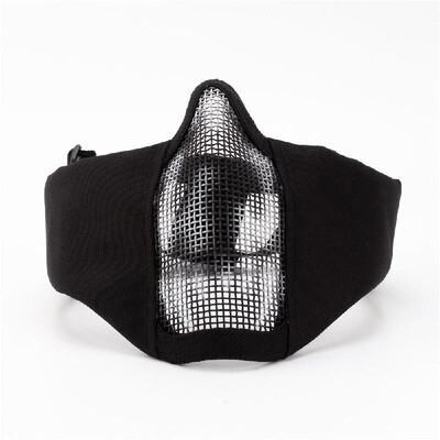 

ZL-V12 Half-face Mesh Mask Impact-resistance Protective Mask Ear Protection Carbon Steel Mesh for Outdoor CS Paintball Match Tacti