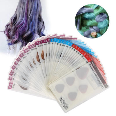 

Greensen 30pcs Hair Dye Color Plate Semi-Permanent Hair Color Swatches