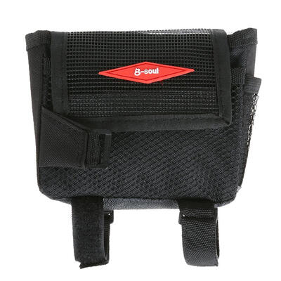 

1pc Mini Bicycle Top Tube Mounted Storage Mesh Pouch Bag with Rainproof Cap