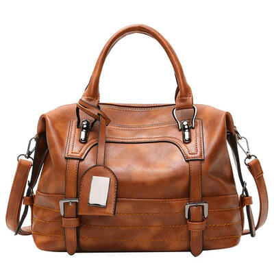 

Vintage Women Leather Shoulder Handbags Travel Tote Top-handle Shopping Bag