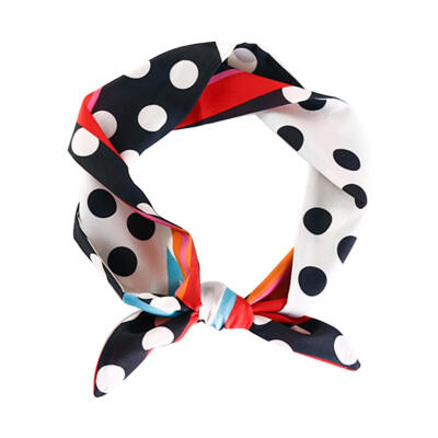 

Fashion Women Floral Print Scarf Handle Bag Ribbon Casual Collar Scarves