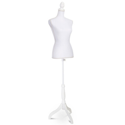 

Female Mannequin Torso Dress Form Display W Black Tripod Stand New-white