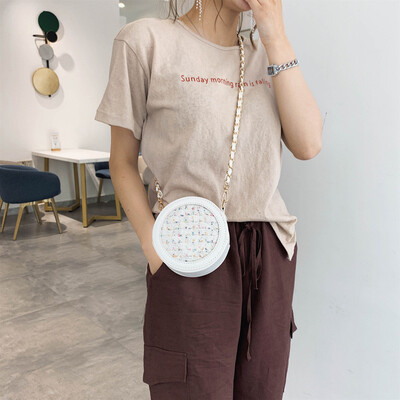 

Tailored Womens Fashion Circular Jelly Transparent Bag Package Woven Messenger Bag