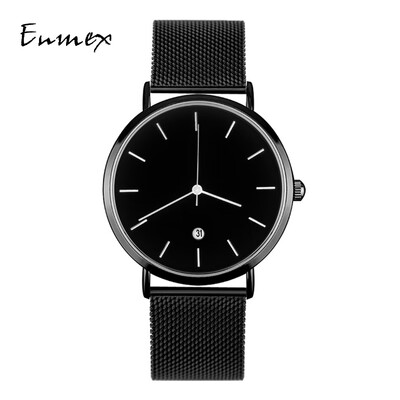 

Enmex Two-Needle Light&Thin Steel Woven Quality Watch Simple Calendar Mysterious Cold Watch