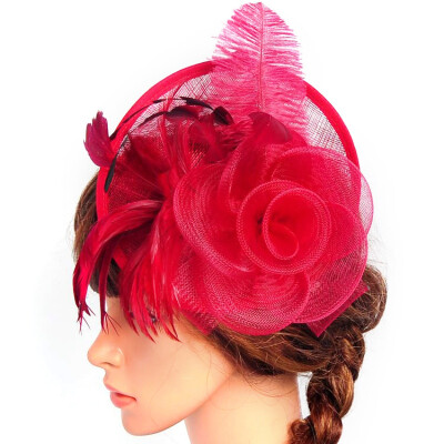 

Women Chic Fascinator Hat Cocktail Wedding Party Church Headpiece Headband