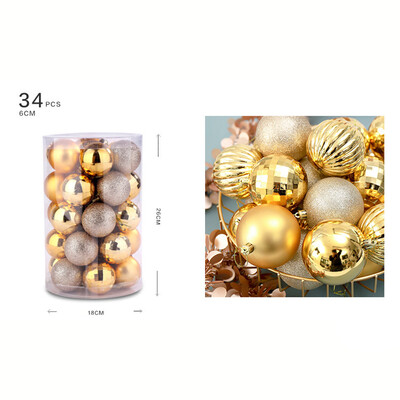 

34xChristmas Decorative Ball Shatterproof Ornaments Tree Pendants Hanging Set