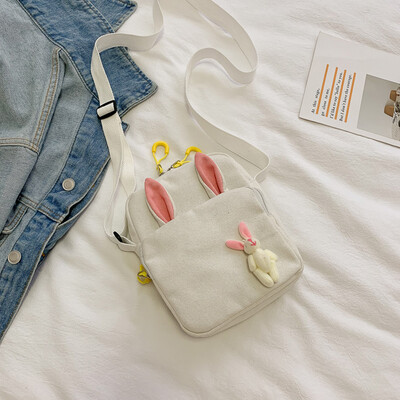 

Small bag canvas womens single-shoulder slant-wrapped students cute Korean old fresh girls ins-son system