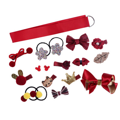 

Baby Girls Hair Tie Ribbon Bow Clips Barrettes Hair Accessory Set for Newborn Toddler Children Bowknot 18Pcs Gift Box Silver
