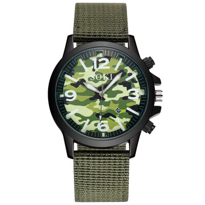 

〖Follure〗SOKI Popular Outdoor Sports Camouflage Nylon Woven Strap Calendar Watch Male