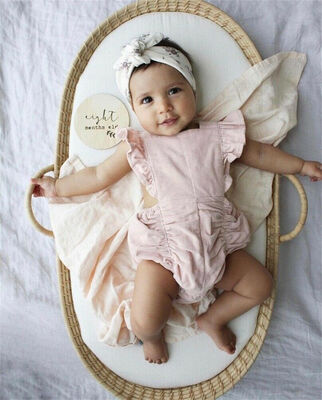 

Sweet Newborn Baby Girl Ruffle Romper Bodysuit Jumpsuit Clothes Outfits Sunsuit