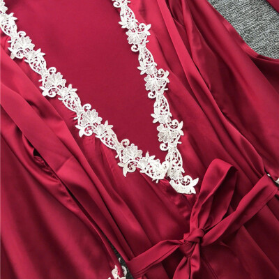 

Toponeto Women Sexy Satin Silk Sleepwear Pajamas Nightdress Lingerie Night Dress