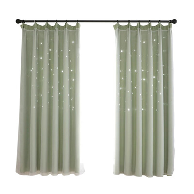 

Hollowed Out Star Shading Window Blackout Curtain Drapes Purdah for Living Room Princess Children Room Baby Kids Room Curtain