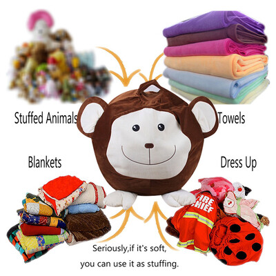 

YIWULAKids Stuffed Animal Plush Toy Storage Bean Bag Soft Pouch Animal Fabric Chair