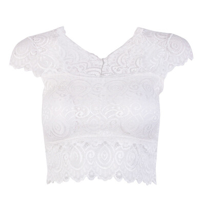 

Sexy Lace Vest Tank Bra Bustier Crop Top Female Floral Cami Padded Tank Tops Womens Intimates T8