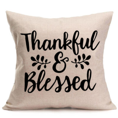 

Siaonvr Happy Fall Thanksgiving Day Soft Linen Pillow Case Cushion Cover Home Decor