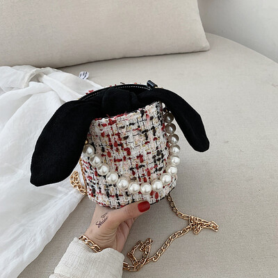 

Chic - chain - pack - net - red mini - bucket - bag - new 2019 - 100 - bales - bag - one - shoulder bag - slant satchel