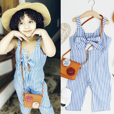 

Newborn Kids Baby Girls Striped Sling One Piece Romper Bodysuit Jumpsuit Clothes