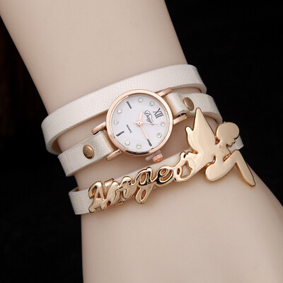 

New trend fashion ladies belt watch Three-ring winding angel doll quartz watch female factory direct