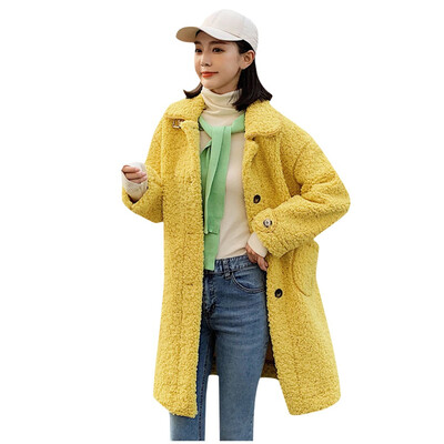 

Toponeto Womens Fashion Solid Color High Collar Long Button Loose Pocket Jacket Coat
