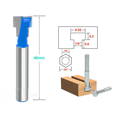 

1Pc 46mm T-Slot Cutter Cutting Router Bit 14 Shank Tool For Plywood Wood Door