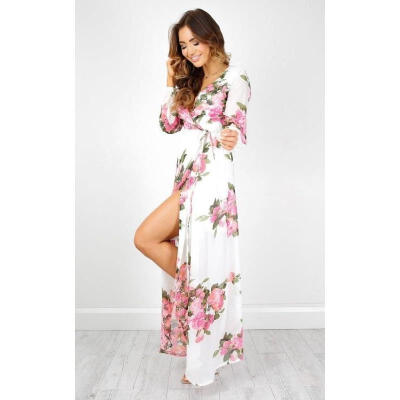 

Women Boho Long Maxi Dress Loose Plus Size Beach Holiday Casual Summer Sundress