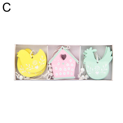 

9Pcs Wooden Easter Rabbit Carrot Egg Chick Butterfly Hanging Ornament Home Decor