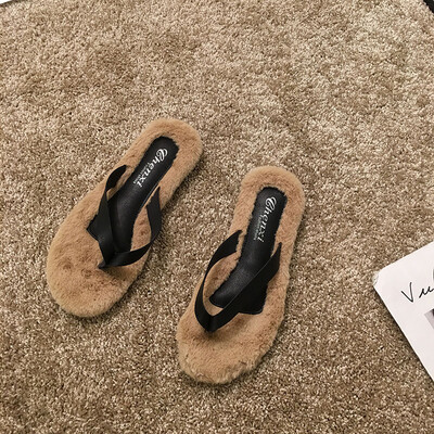 

Hair slippers for women wearing autumn Korean version of ulzzang open-toed flip-flop sandals for holiday