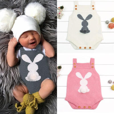 

Toddler Baby Boy Girls Bunny Knitting Wool Romper Bodysuit Jumpsuit Outfits 0-24M