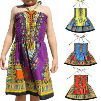 

USA Kids Baby Girl Clothes Toddler African Style A-line Tutu Dress Outfits Skirt