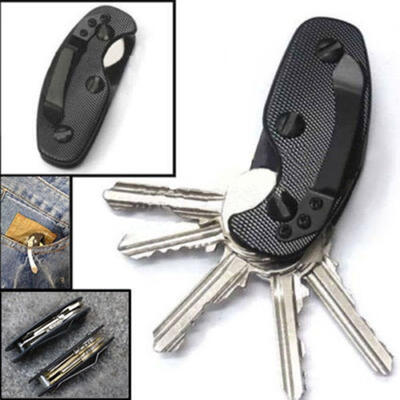 

Portable Pocket Aluminum Key Holder Organizer Clip Folder Keychain Keyring